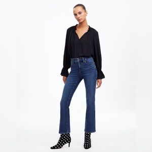 NWOT Madewell Mid Rise Kick Out Crop Jeans 27 missing one front belt loop